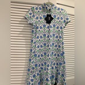 NWT Melly M Flounce dress floral gold pickle ball floral UPF wicking size XS